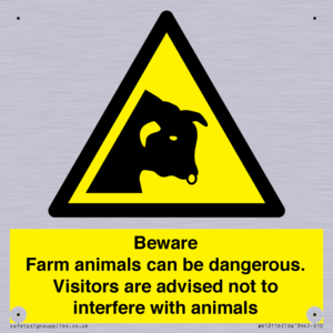 Beware Farm animals can be dangerous. Visitors are advised not to interfere with animals
